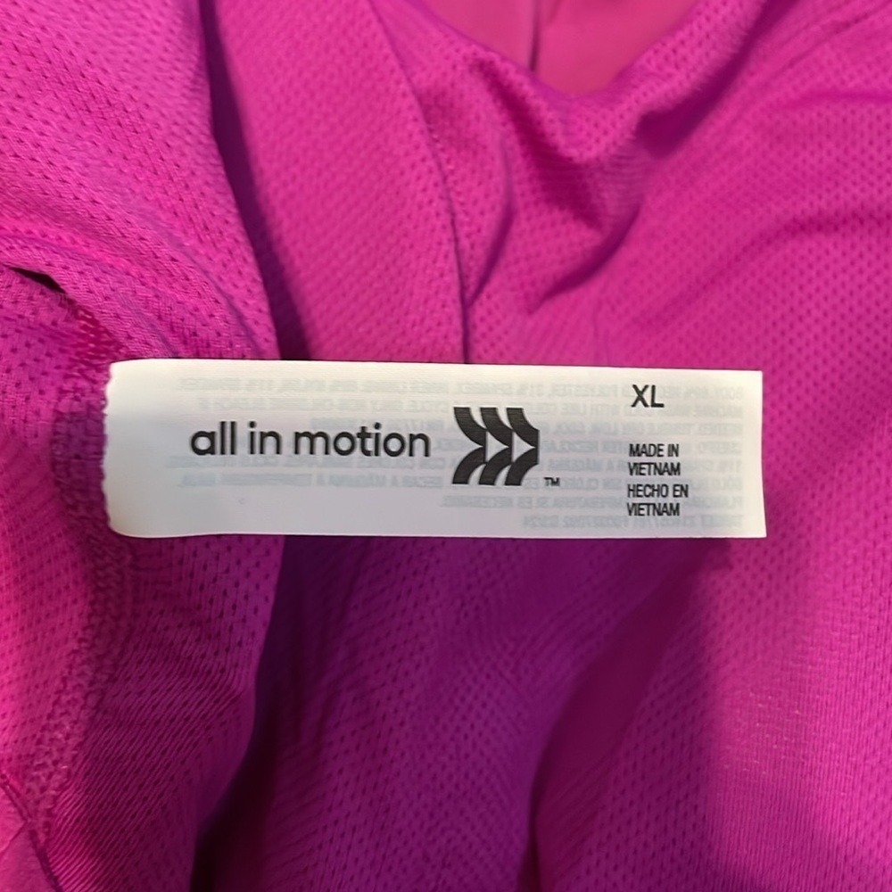 All in Motion women’s XL bra top flex vneck pink purple quick dry UPF NWT - Picture 7 of 12